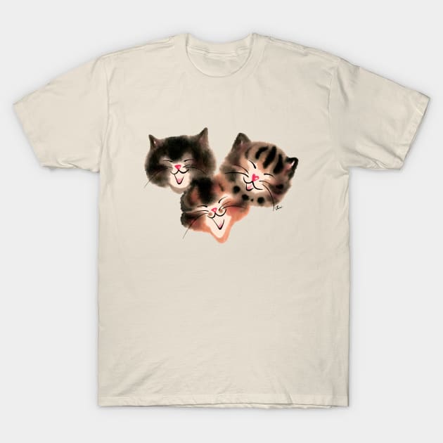 Laughing cat faces T-Shirt by juliewu